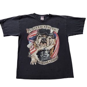USMC Marine Corps Bulldog TShirt Made In USA Sz L